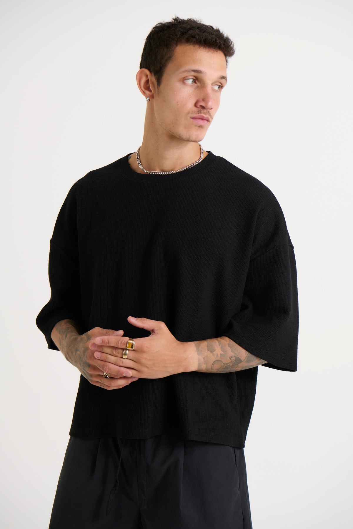 NTH Crop Box Tee Ribbed Black