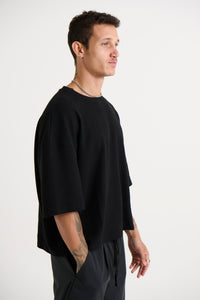 NTH Crop Box Tee Ribbed Black