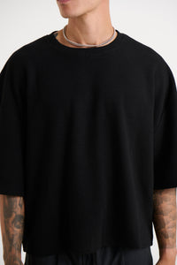 NTH Crop Box Tee Ribbed Black