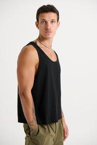 Richie Loose Crop Tank Black