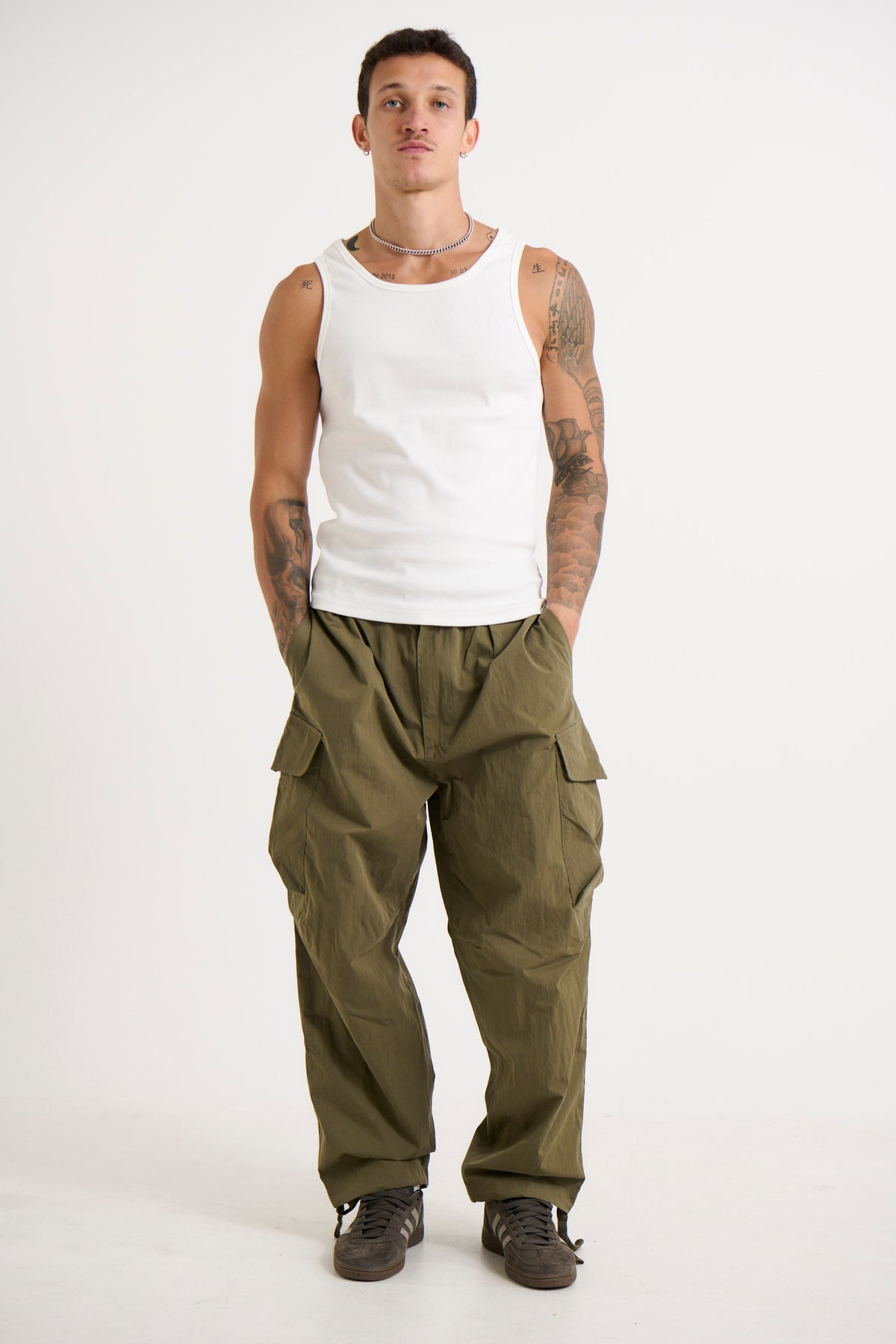 Tristian Baggy Cargos Khaki