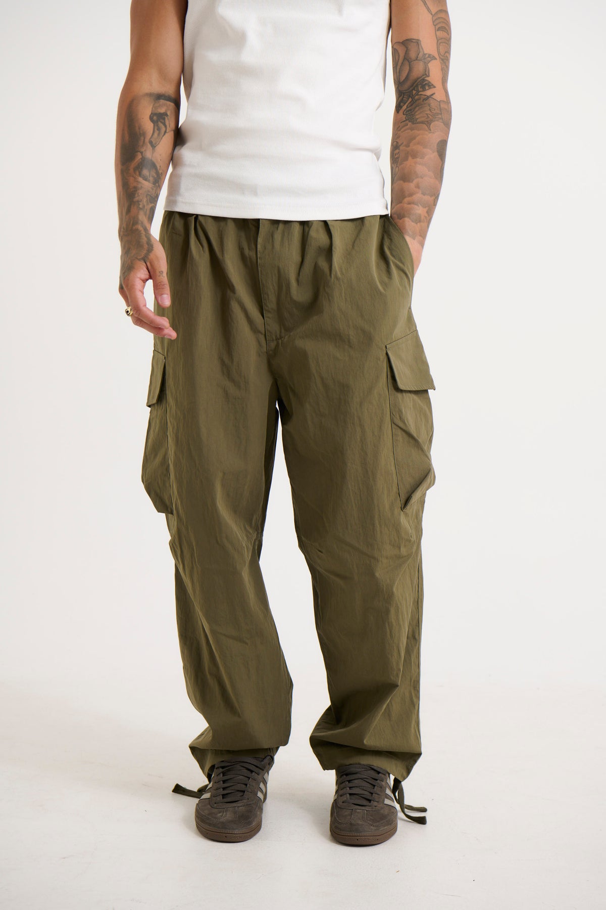 Tristian Baggy Cargos Khaki