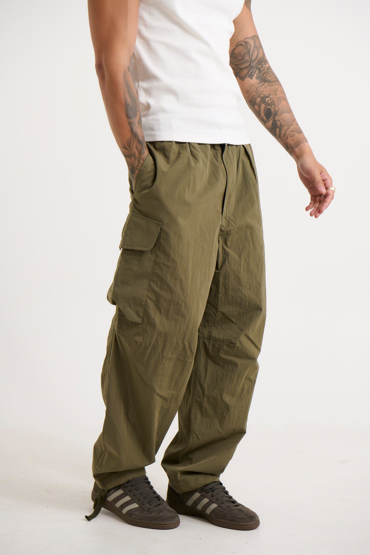 Tristian Baggy Cargos Khaki