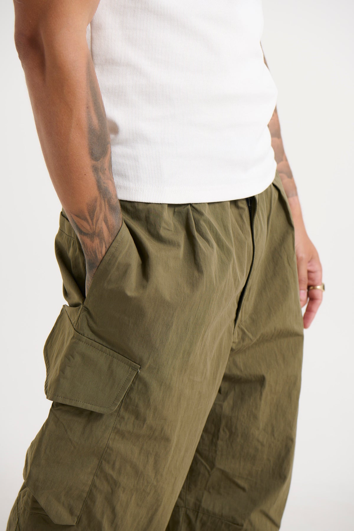 Tristian Baggy Cargos Khaki