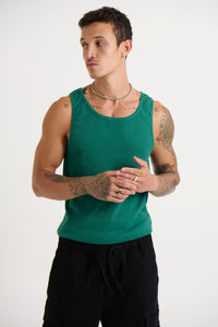 NTH Fitted Ribbed Tank Emerald