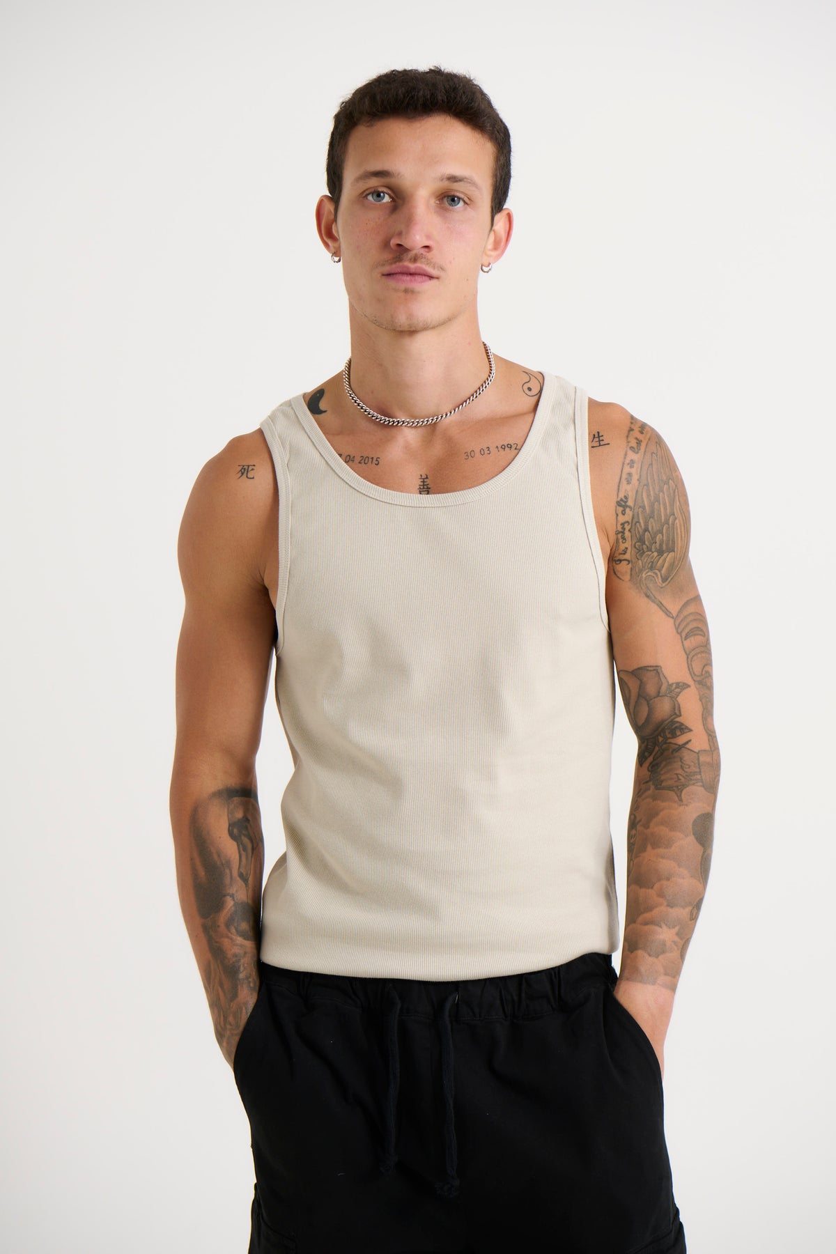 NTH Fitted Ribbed Tank Natural