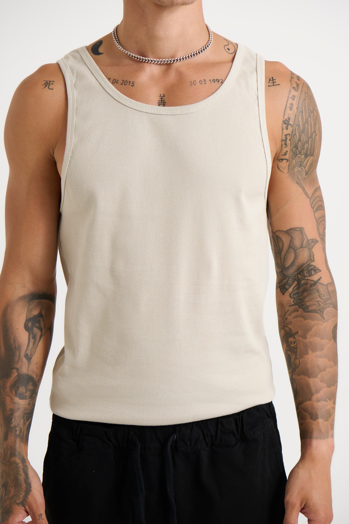 NTH Fitted Ribbed Tank Natural