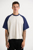 Crop Box Tee Raglan Navy