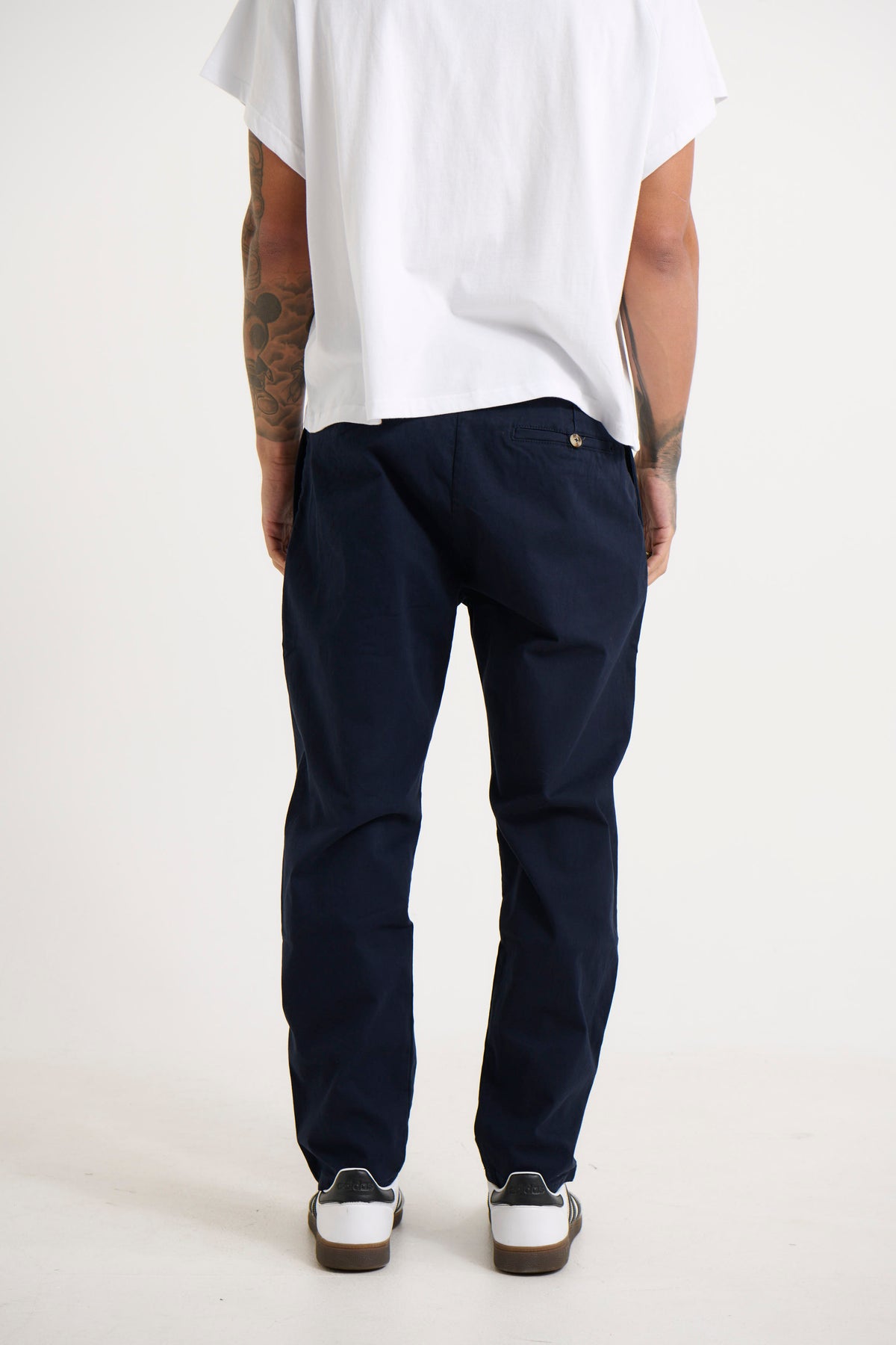 NTH Cropped Pleat Pant Navy