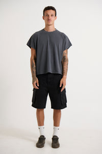 Neil Cargo Denim Short Black