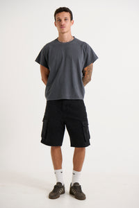 Neil Cargo Denim Short Black