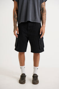 Neil Cargo Denim Short Black