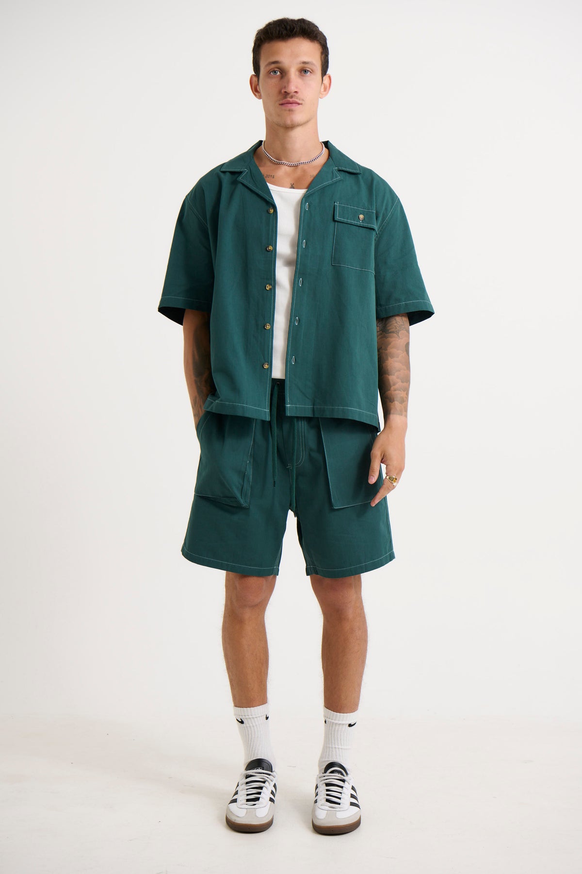 Josh Heavyweight Shirt Dark Green