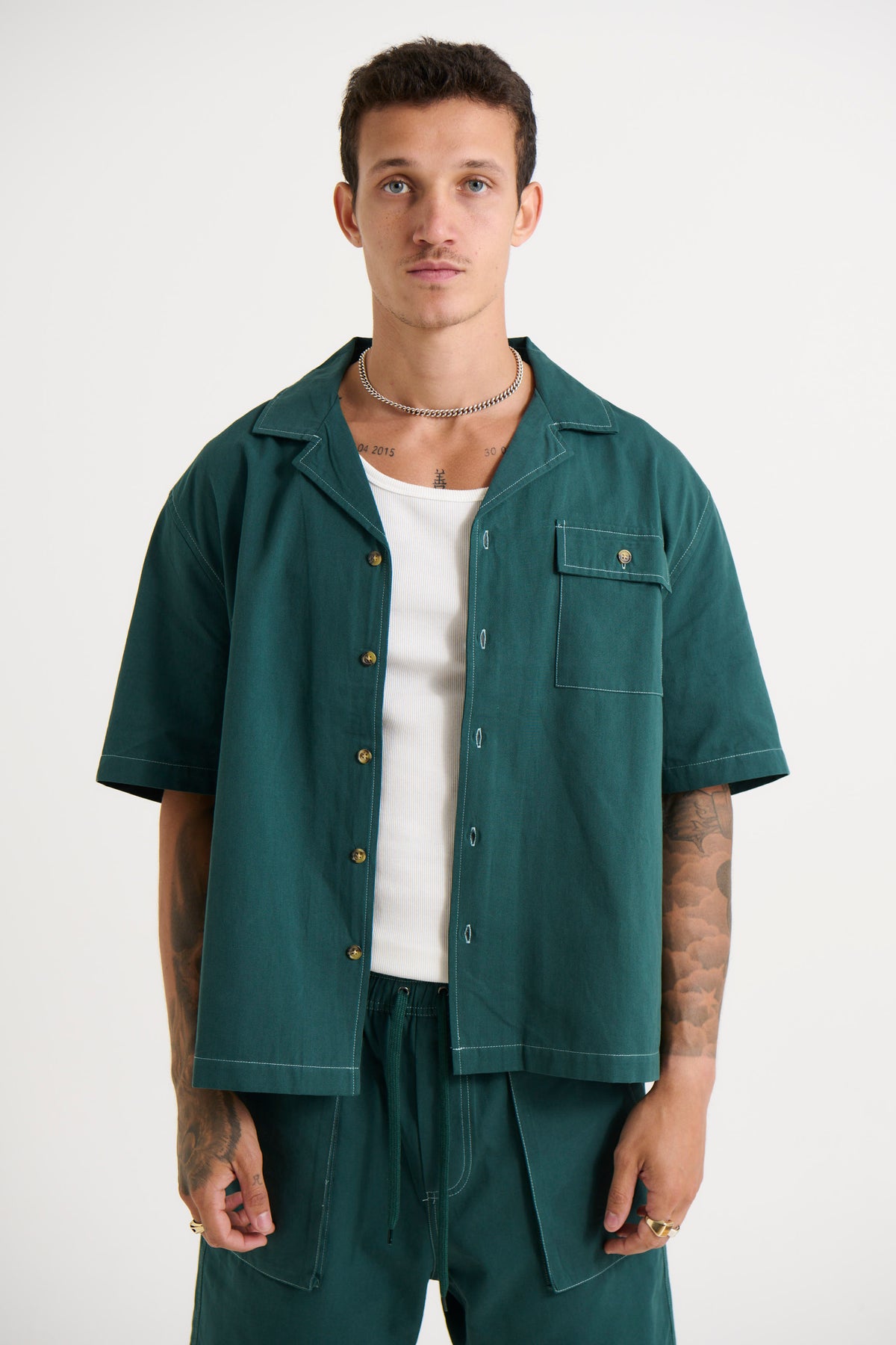 Josh Heavyweight Shirt Dark Green