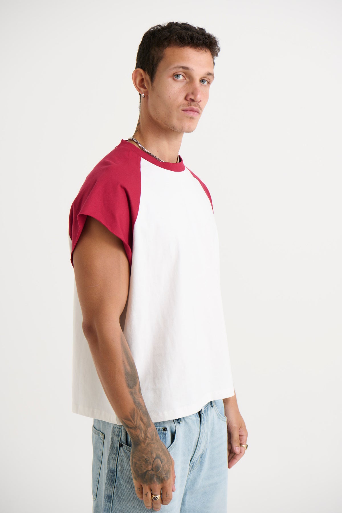 Raglan Crop Box Tank Crimson