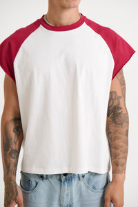 Raglan Crop Box Tank Crimson