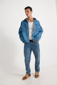 Drop Denim Shoulder Shirt Ocean