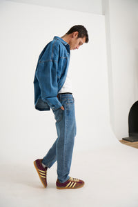 Drop Denim Shoulder Shirt Ocean