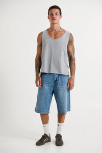 Richie Loose Crop Tank Grey