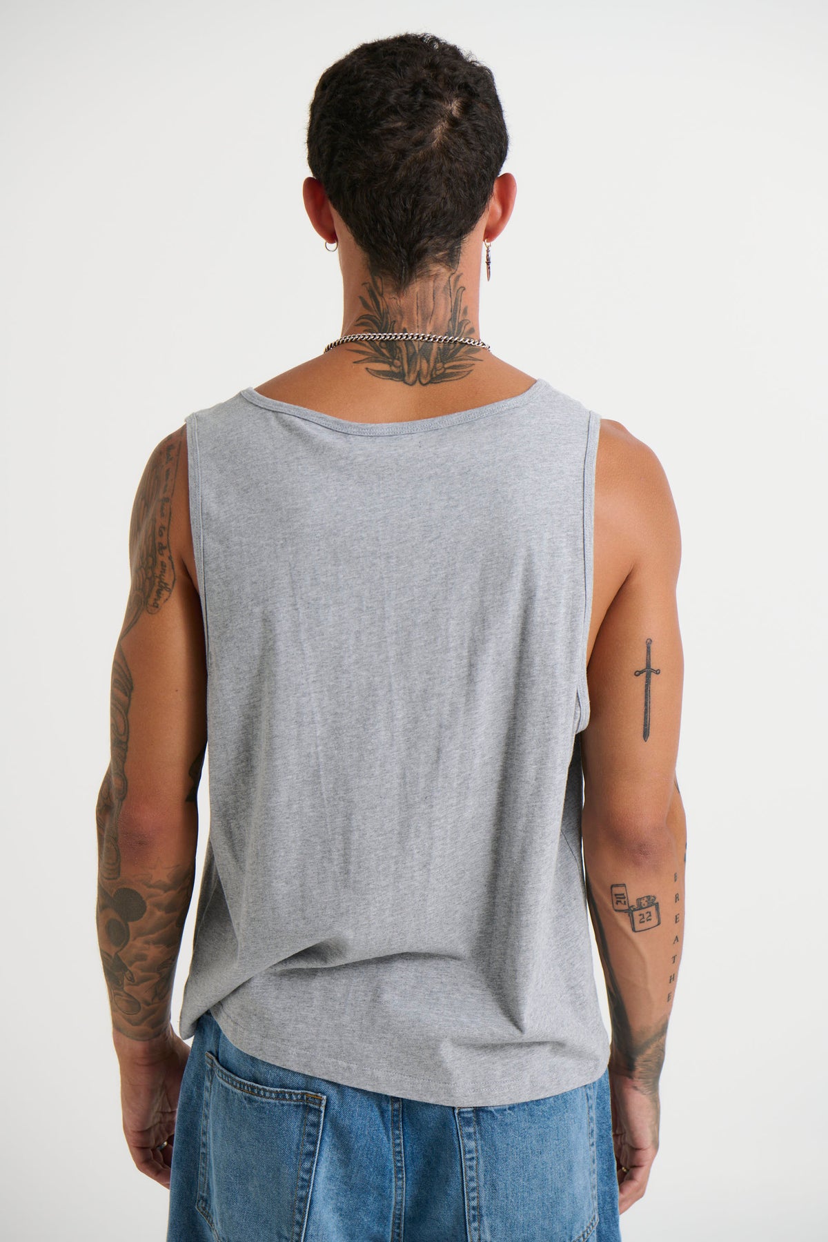 Richie Loose Crop Tank Grey