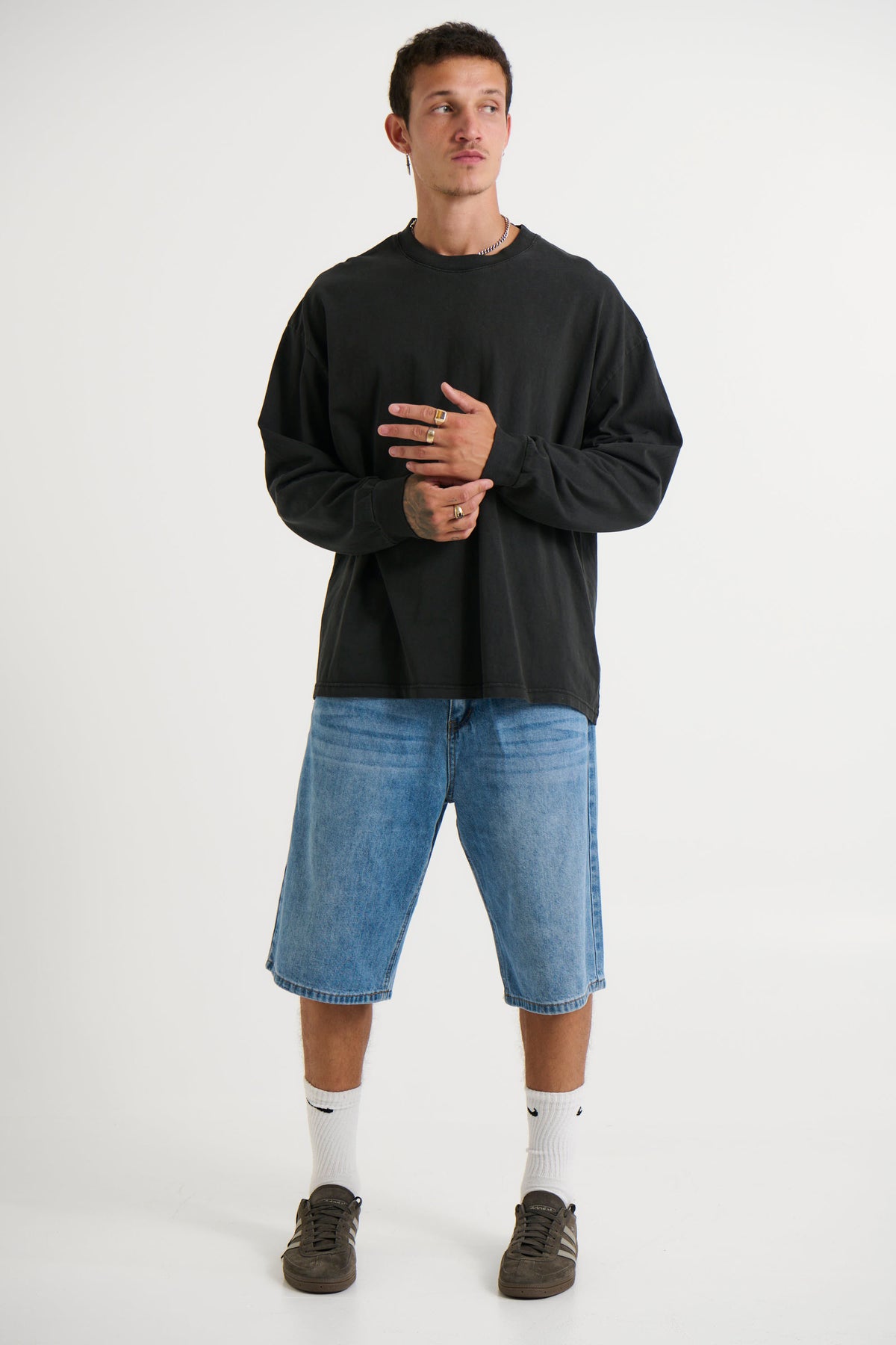 Enzyme Wash Long Sleeve Charcoal