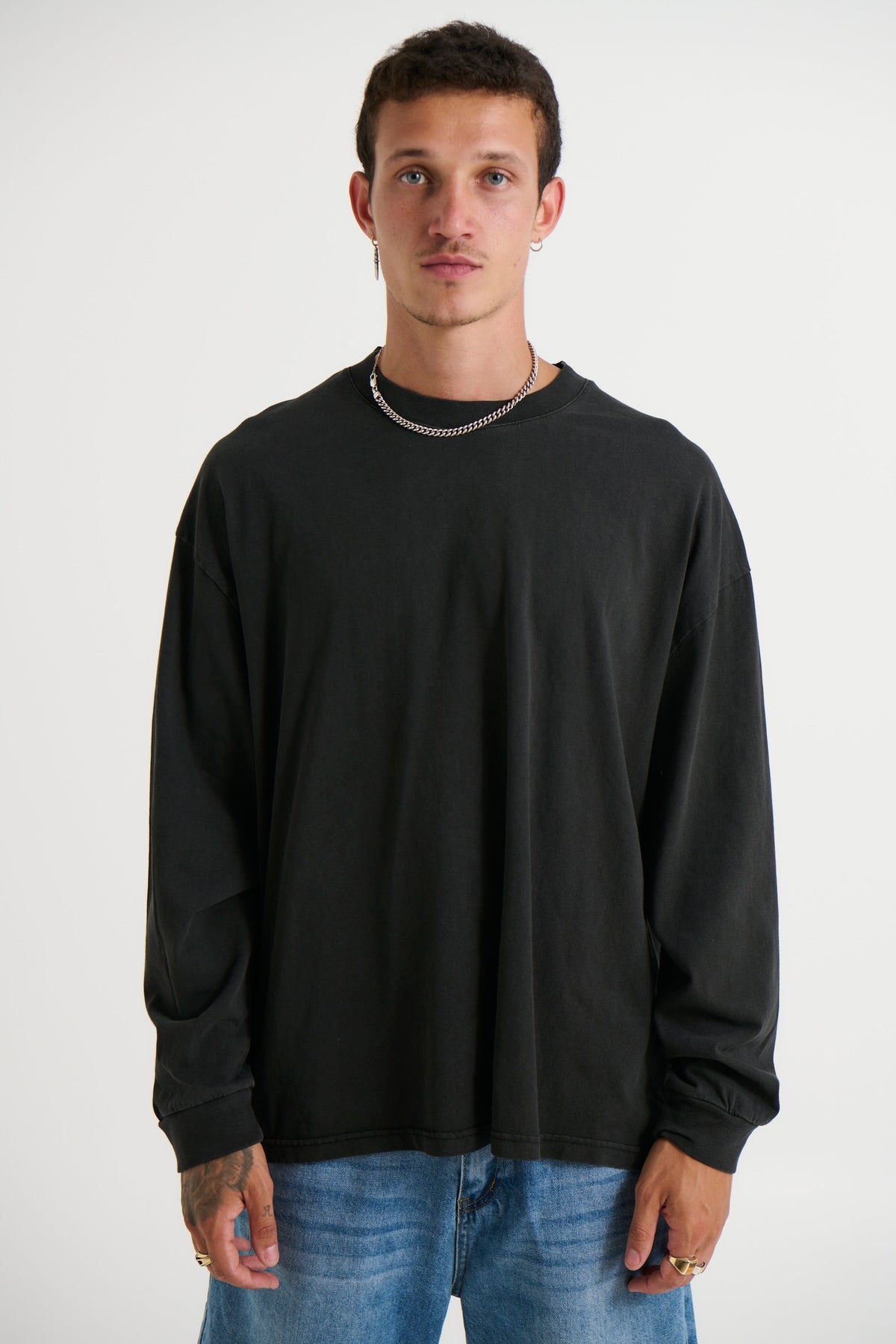 Enzyme Wash Long Sleeve Charcoal