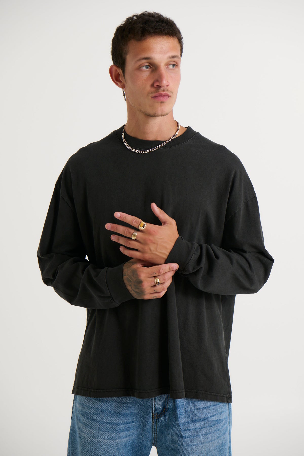 Enzyme Wash Long Sleeve Charcoal