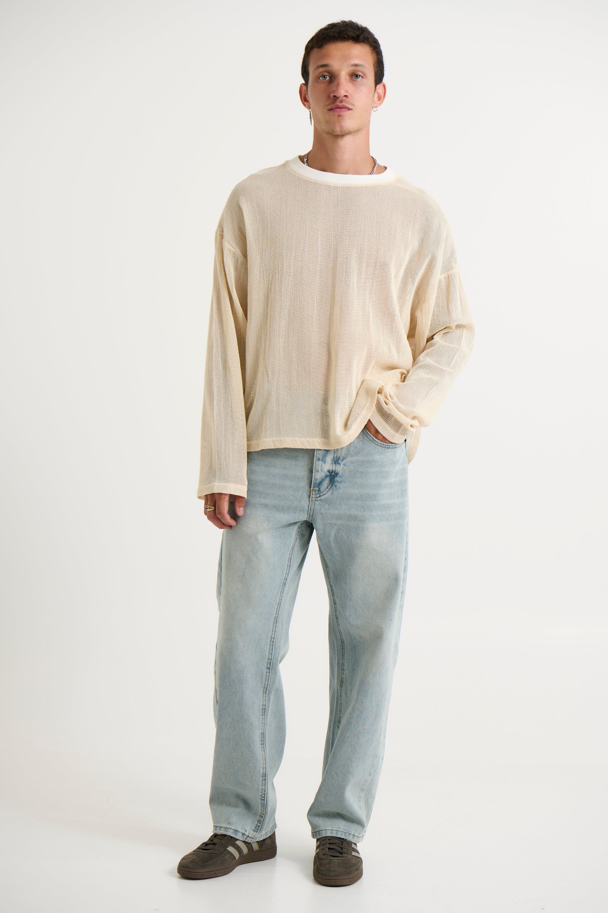 River Hollow Out Long Sleeve Ivory - FINAL SALE