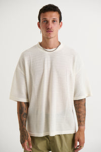 Vinnie Chevron Stitch Tee White