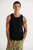 Declan Fitted Ribbed Tank Black