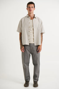 Nathaniel Drop Shirt Check Ivory