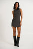 Peyton Ribbed Mini Dress Charcoal