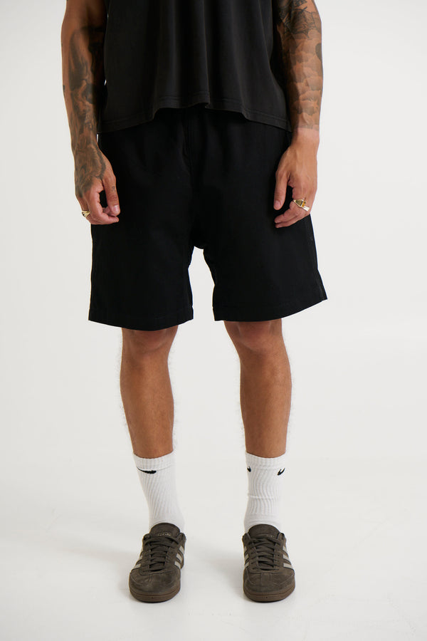 Fredrick Cotton Elastic Short Black