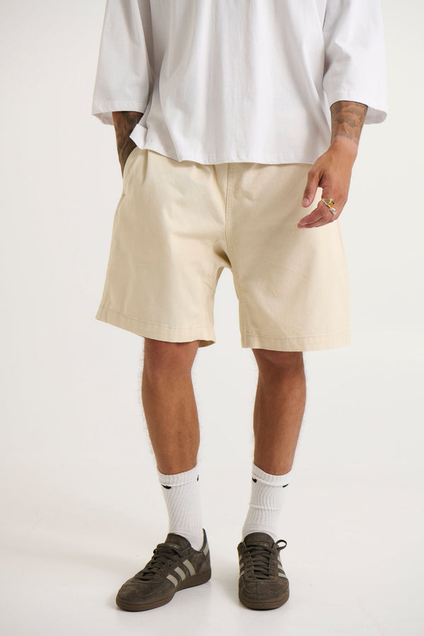 Fredrick Cotton Elastic Short Ivory