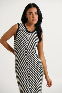 Zahlia Maxi Dress Black Stripe