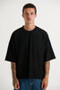 Crop Box Tee Ribbed Black