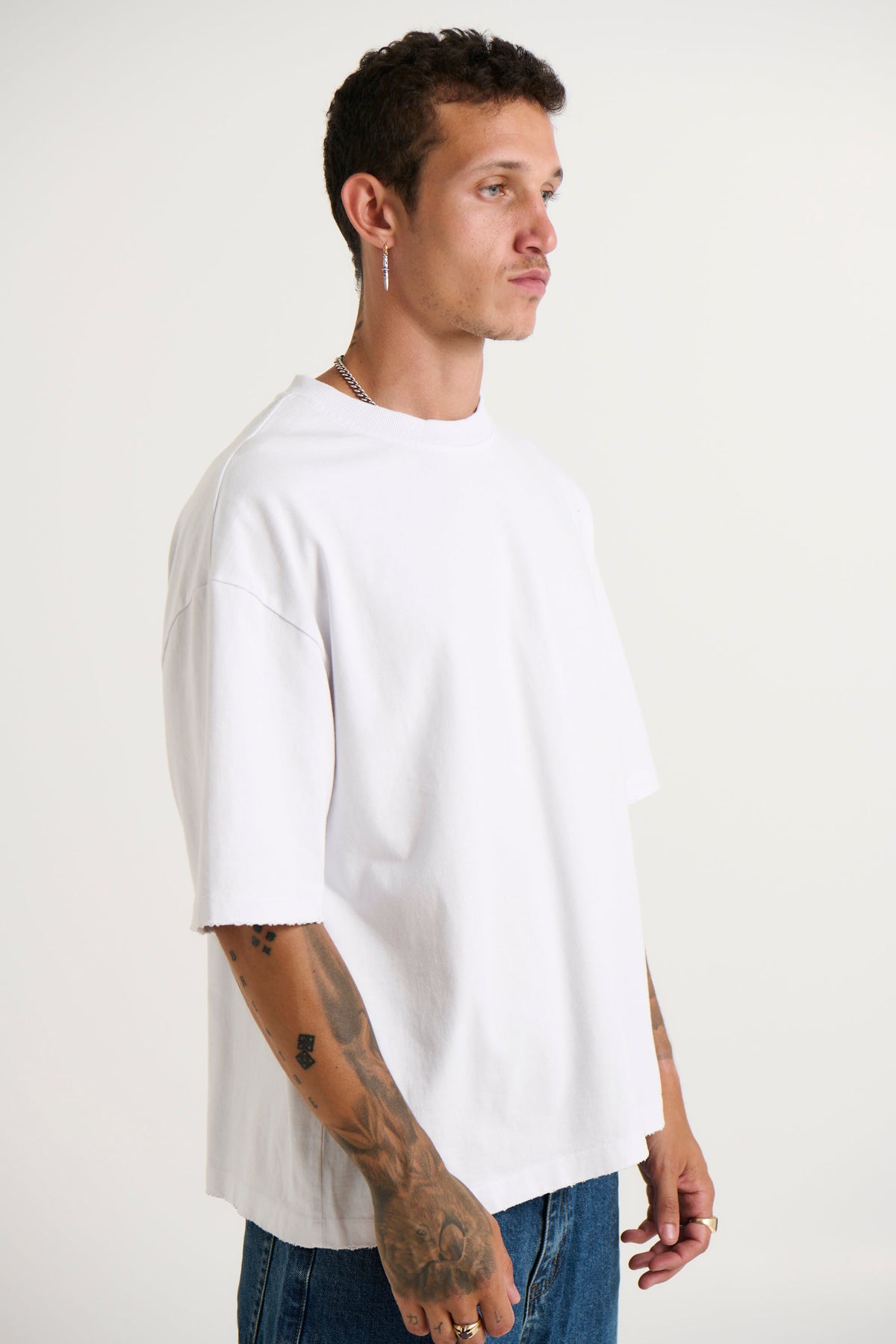 NTH Distress Crew Neck Tee White