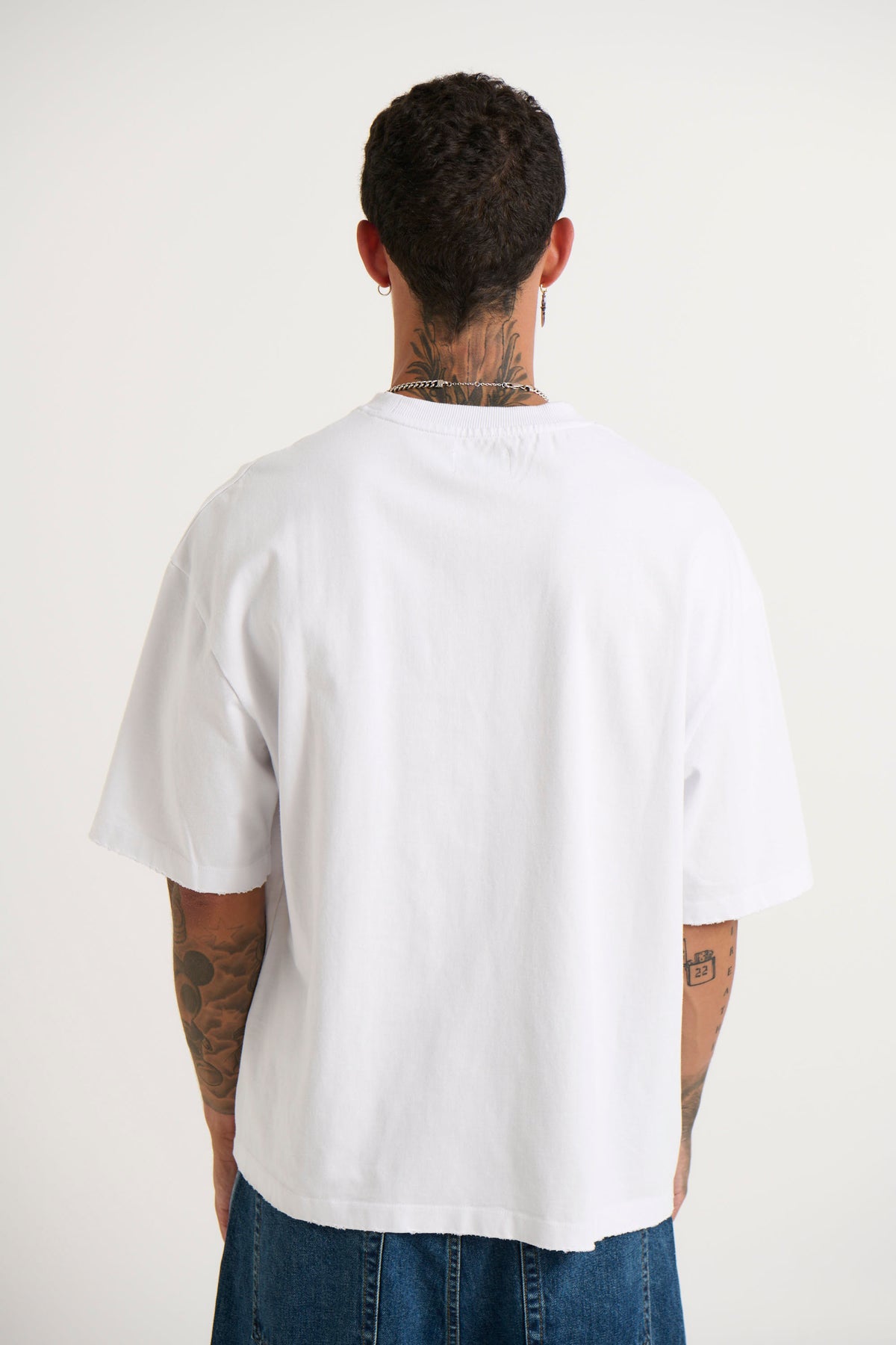 NTH Distress Crew Neck Tee White