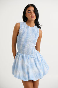 Charlotte Bubble Dress Blue Gingham