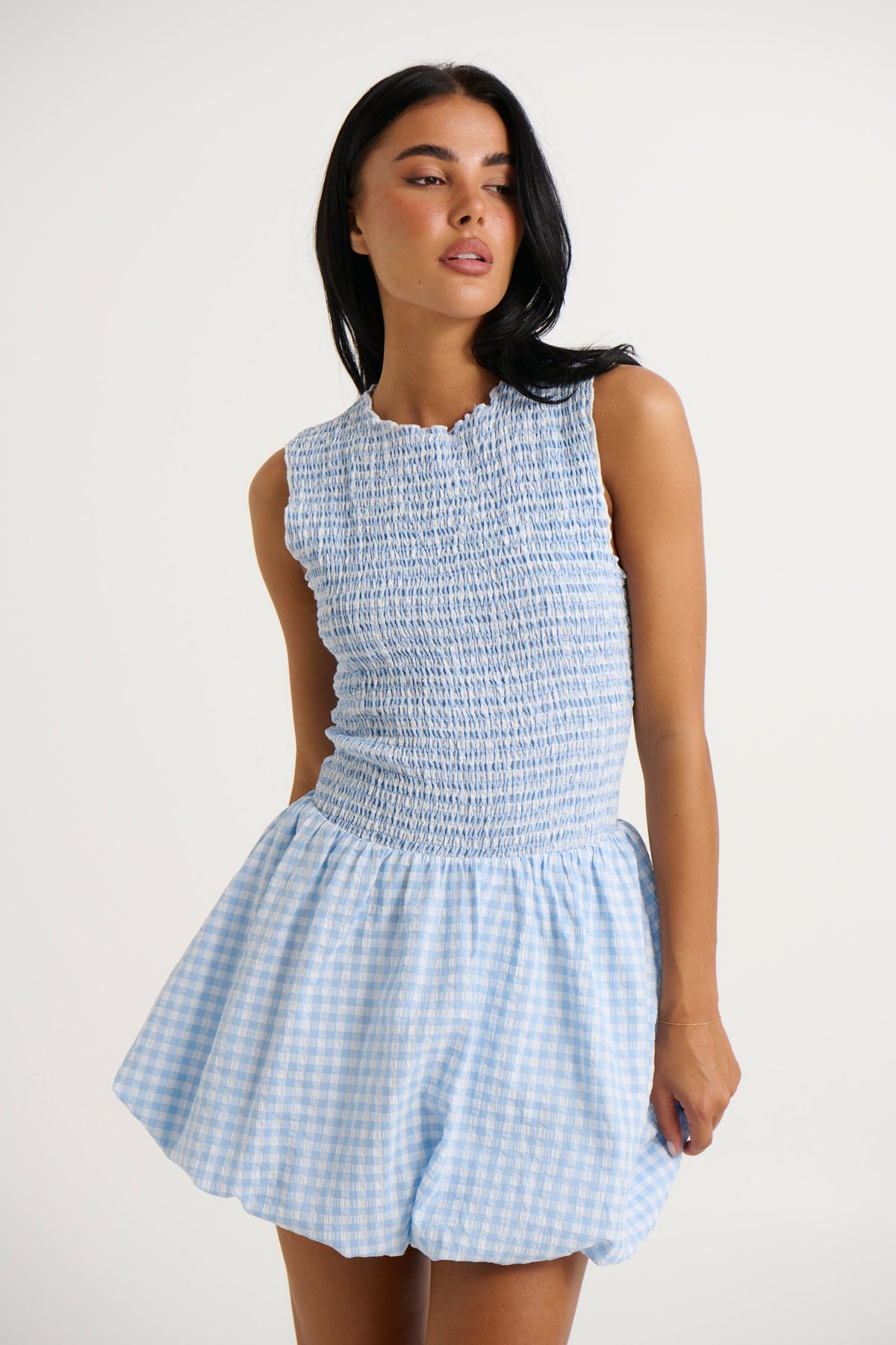 Charlotte Bubble Dress Blue Gingham