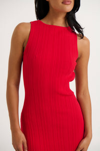 Peyton Ribbed Mini Dress Red