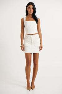 Yasmin Corset White Denim