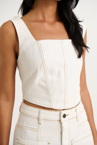 Yasmin Corset White Denim