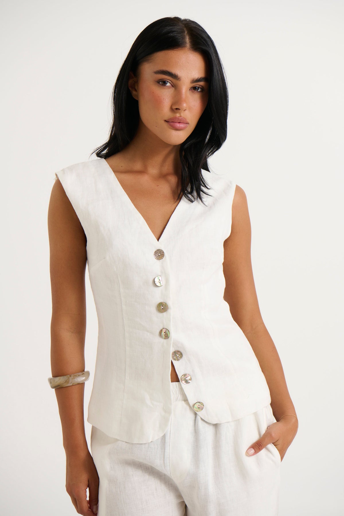 Adalee Vest White