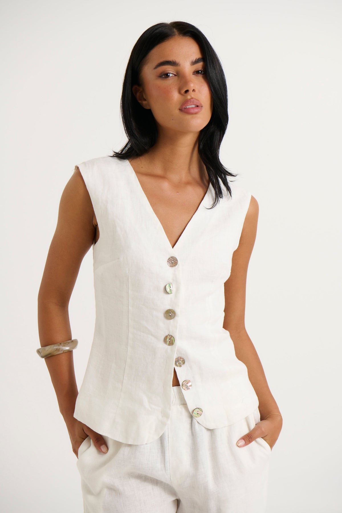 Adalee Vest White