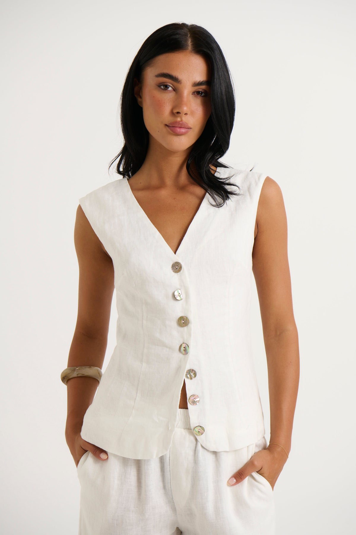 Adalee Vest White