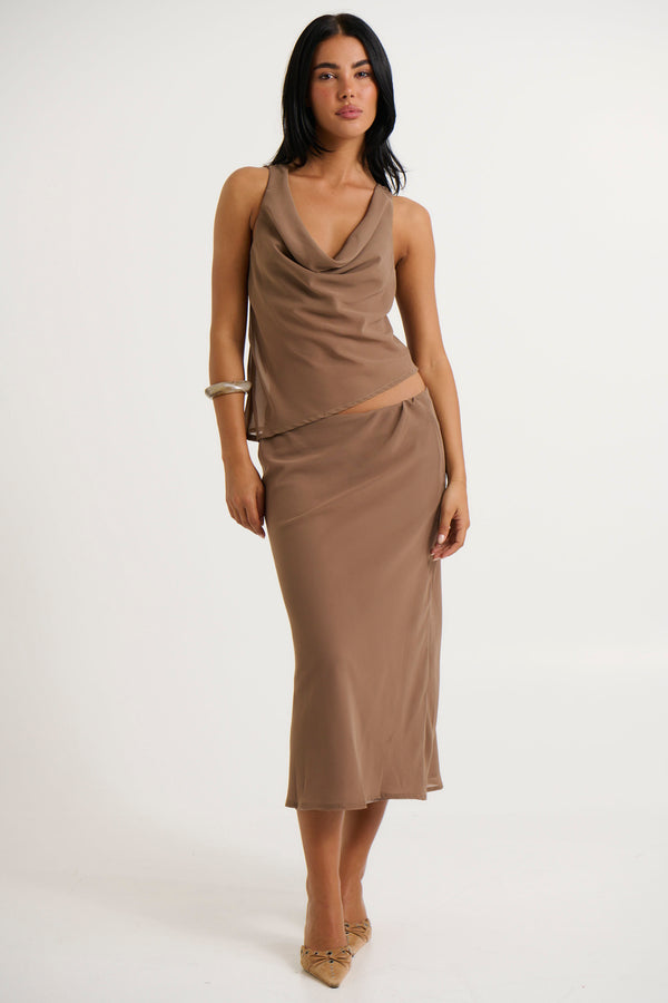 Simone Mesh Skirt Choc