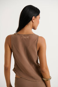 Simone Mesh Top Choc