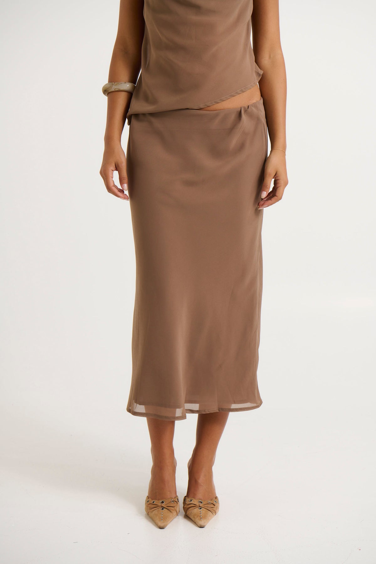 Simone Mesh Skirt Choc