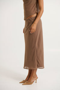 Simone Mesh Skirt Choc